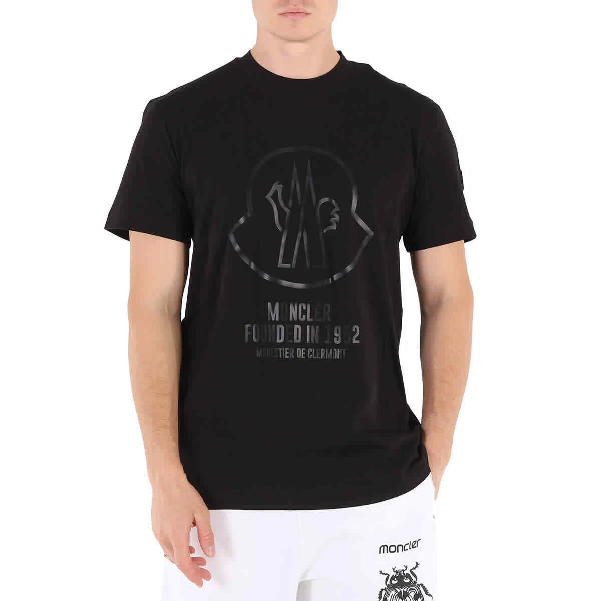 Moncler Men s Black Logo print T shirt eBay