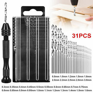 31pcs/set Hand Drill & Bits Precision Pin Vise For Wood Resin Jewelry Walnut Kit 31pcs/set Hand Drill & Bits Precision Pin Vise For Wood Resin Jewelry Walnut Kit