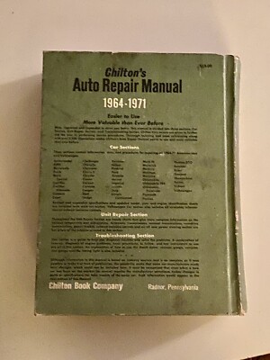 Chilton's Auto Repair Manual 1964-1971 Hardcover Reissued In 1973
