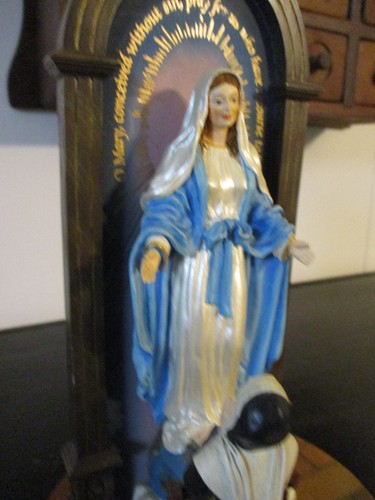 Our Lady of the Miraculous Medal statue, The Danbury Mint fine porcelain painted - Picture 10 of 14
