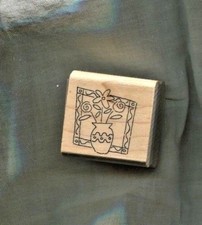 Flowers In Vase Flower Wood Mounted Rubber Stamp