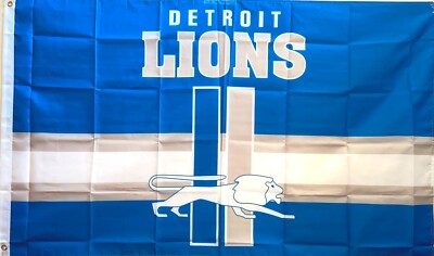 DETROIT LIONS  3x5' FLAG-2 BRASS GROMMETS IN/OUTDOOR-150D POLY BEST QUALITY NEW