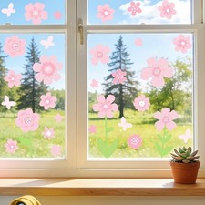 Adesivo in vetro rosa autoadesivo con motivo per PETAL per arredamento interni casa