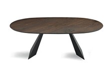 Tavolo ovale design moderno effetto legno scuro per sala da pranzo CIC-652