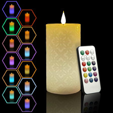 LED Color Changing Candle with Remote Timer 6  Electric Multi Colored Flameless