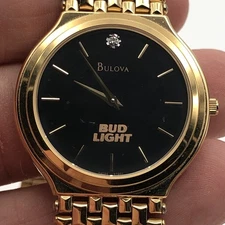 Rare Bulova Bud Light Budweiser Advertising Men's Wristwatch Watch Untested