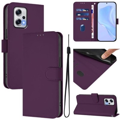 Für Redmi Note 11T Pro+ 5G Einfarbige Ledertasche Lederoptik mit Kordeln