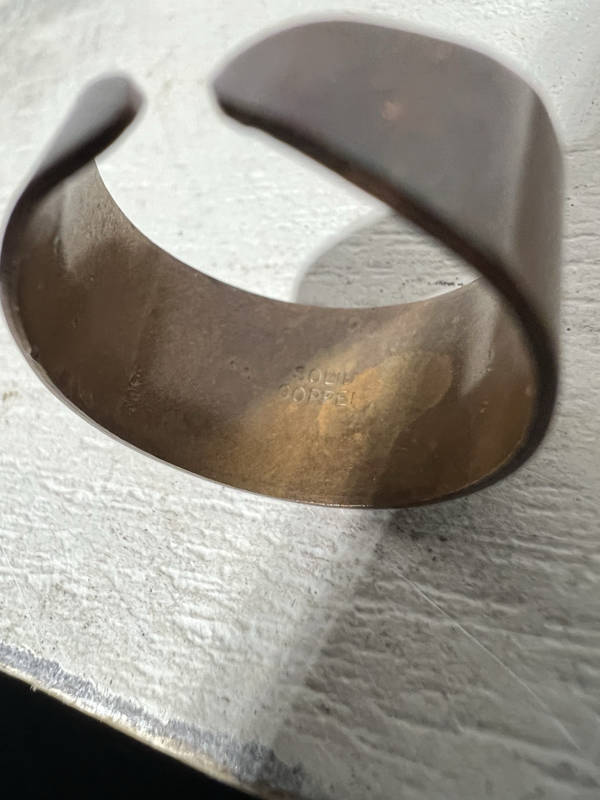 Vintage - Solid Copper Ring - "L" Engraving - Jew… - image 8