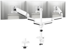 MOUNTUP Triple Monitor Stand Mount - 3 Monitors Desk for Triple, White