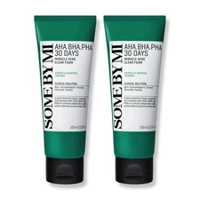 SOME BY MI AHA BHA PHA 30 Days Miracle Acne Clear Foam 2-Pack Korean Skincare