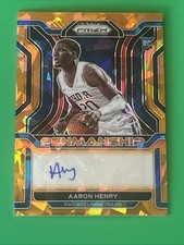 2021-22 Prizm Aaron Henry Rookie Penmanship RC Prizms Orange Ice Auto #RP-AHN