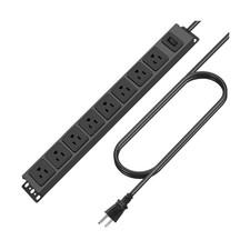 HHSOET Magnetic Mount Power Strip, 8 Outlet Mountable Socket, Metal... Fast Ship