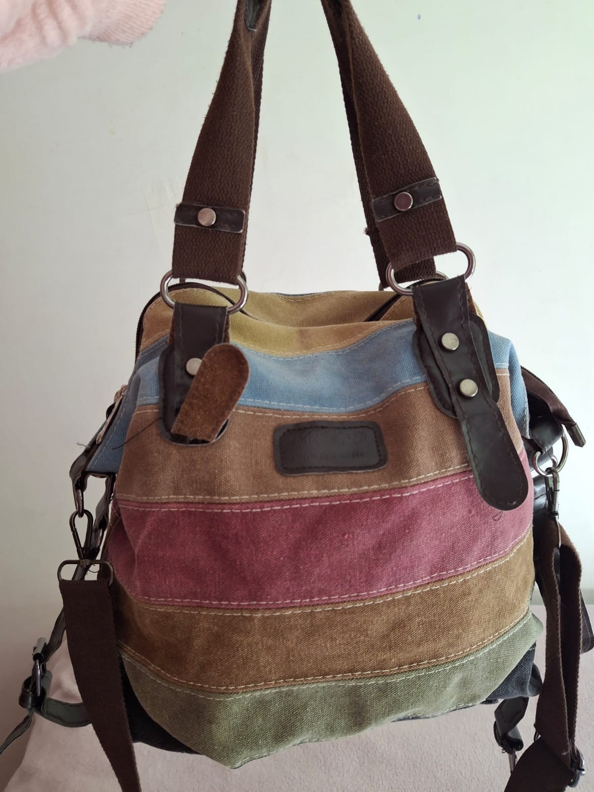 MSLD Canvas Patchwork Shoulder Bag Large Capacity… - image 9