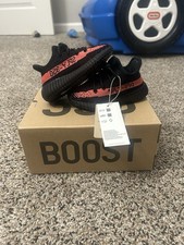 adidas Yeezy Boost 350 V2 Core Black Red Infants Size 5 1/2K