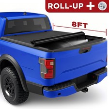 8ft Soft Roll Up Tonneau Cover For 17-2025 Ford F-250 F-350 F-450 Super Duty