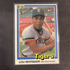 ⚾️ 1981 Donruss - Lou Whitaker #365 Detroit Tigers Card