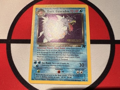VINTAGE Dunkles Garados Dark Gyarados Prerelease Promo Pokemon Karte Team Rocket