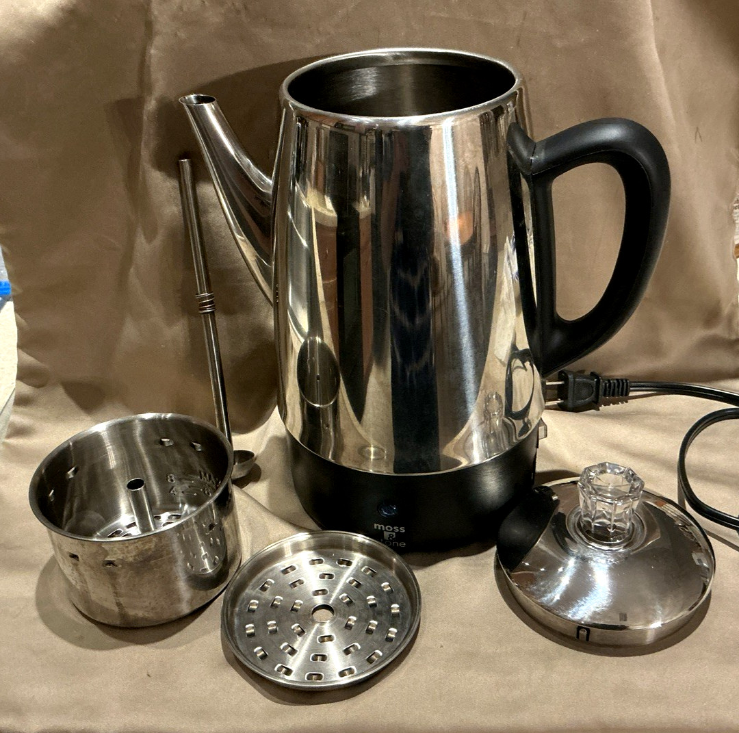 Moss & Stone Percolator Coffee Pot Electric 8/10 Cup Stainless Steel