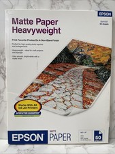 Epson Matte Paper Heavyweight S041257 New Sealed 50 Sheets 8.5"x11" 9 Mil