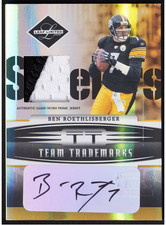 2006 Leaf Limited Team Trademarks Autograph Materials Prime Ben Roethlisberger