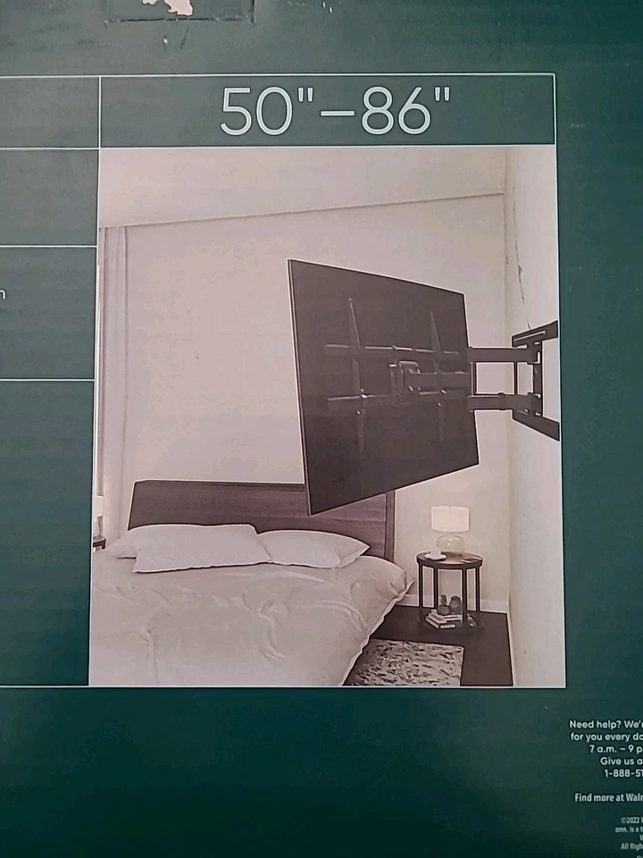 Montaje de TV de movimiento completo ONN | Giratorios e inclinaciones | Se adapta a 50-86 pulgadas | No faltan piezas Foto 2 de 4