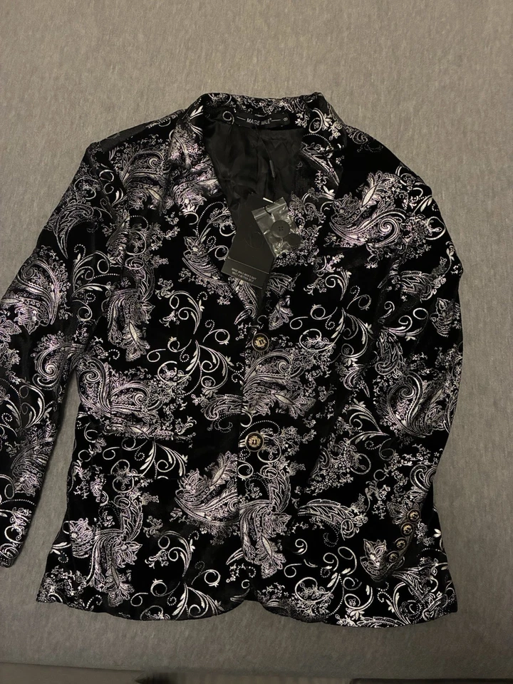 Серебряный и черный блейзер для мальчиков - Изображение 3 из 4