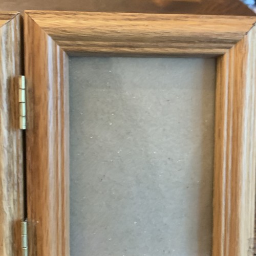 Marco de fotos doble con bisagras de roble macizo de colección borde biselado/bisagras de latón para 3,5x5 - Imagen 16 de 16