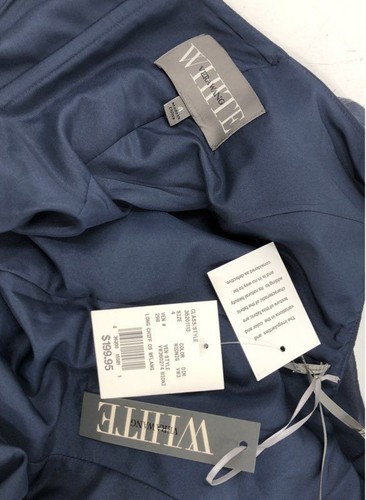 White by Vera Wang Navy Blue Chiffon One Shoulder Formal Dress - Sz 4 NWT - Picture 6 of 9