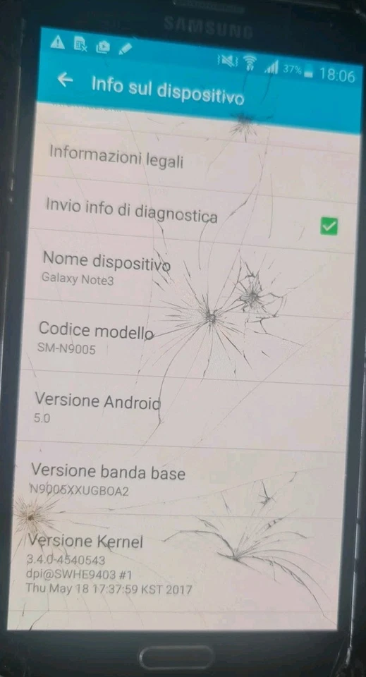 Samsung Galaxy Note 3 SM-N9005 100% ORIGINALE Vetro Lesionato Leggi Descrizione - Immagine 3 di 4