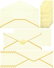 Business Envelopes with Gold Border 30 Pack 10 Envelopes Made of 150gsm Pape...