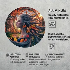 Halloween Pumpkin Witch Round Sign for Party Decor