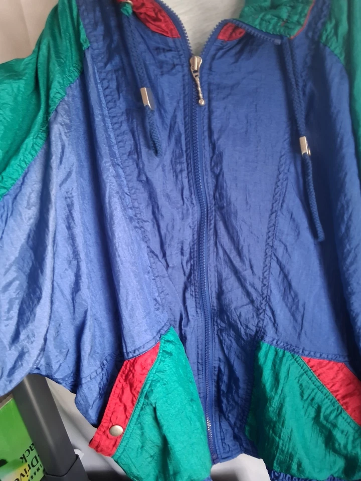 Rare Vintage Vibrant Multicolor Track Windbreaker Set 80/90 Sixe Xl A+Condition - Image 2 of 4