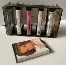 VINTAGE STAKO TAPE CASSETTE HOLDER MUSIC AUDIO TAPES PLASTIC SHELF UNIT 1970’S