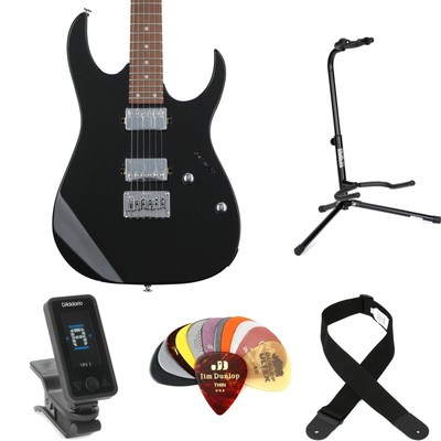 Ibanez GIO GRG121SP Electric Guitar Essentials Bundle - Black Night
