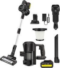 Lucn 6-in-1 Cordless Stick Vacuum Cleaner (350W, 15,000Pa, Black)