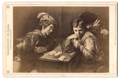 Fotografie F. & O. Brockmann´s Nachf., Dresden, Gemälde: Die Spieler, nach Cara 