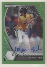 2021 Panini Prizm Draft Picks Lime Green 22/23 Daylen Lile #PDP47 Auto 2d9
