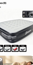 EGGORY Full Inflatable Mattress Firm Built-In Pump Waterproof Black/White