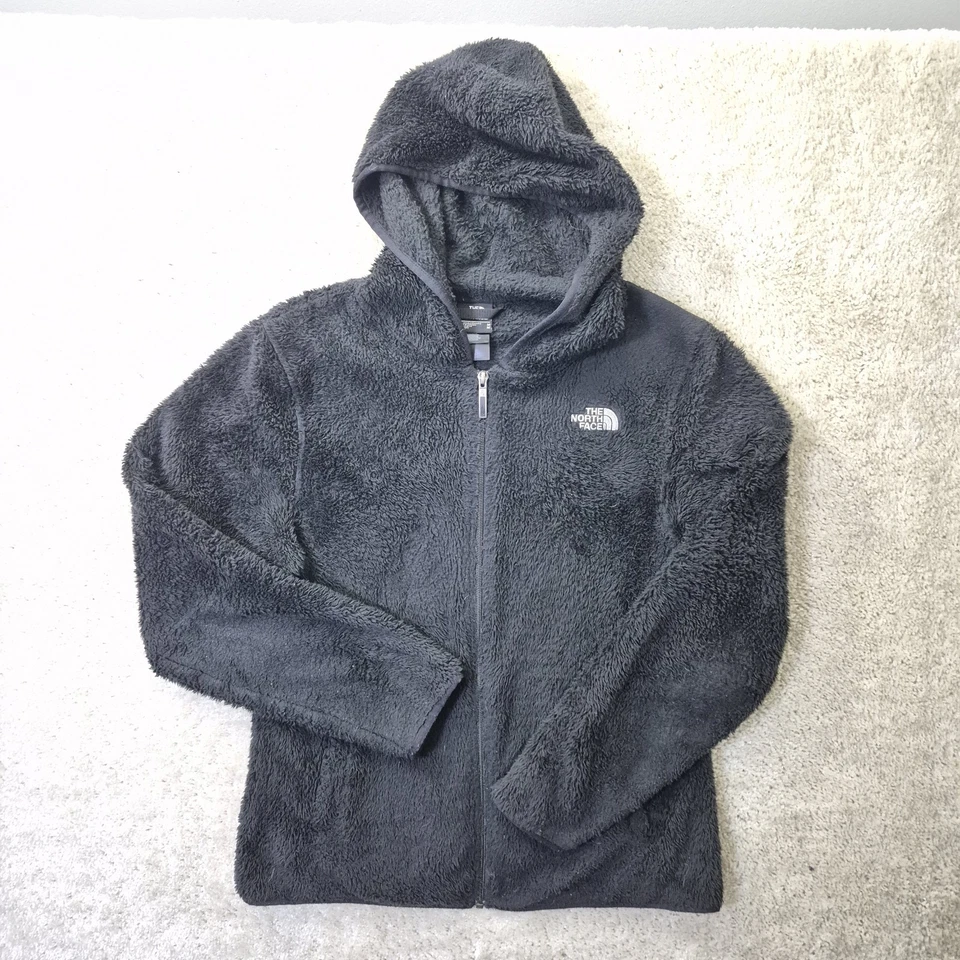 Chaqueta polar The North Face Oso para mujer mediana negra cremallera completa sudadera con capucha logotipo preppy Foto 2 de 4