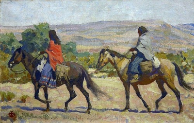 #ad Apache Women Arizona Maynard Dixon 1915 Western Art Print Native American $85.00