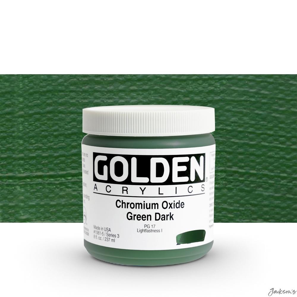 Golden Heavy Body Acrylic Paint 237ml Chromium Oxide Green Dark Artist Colour