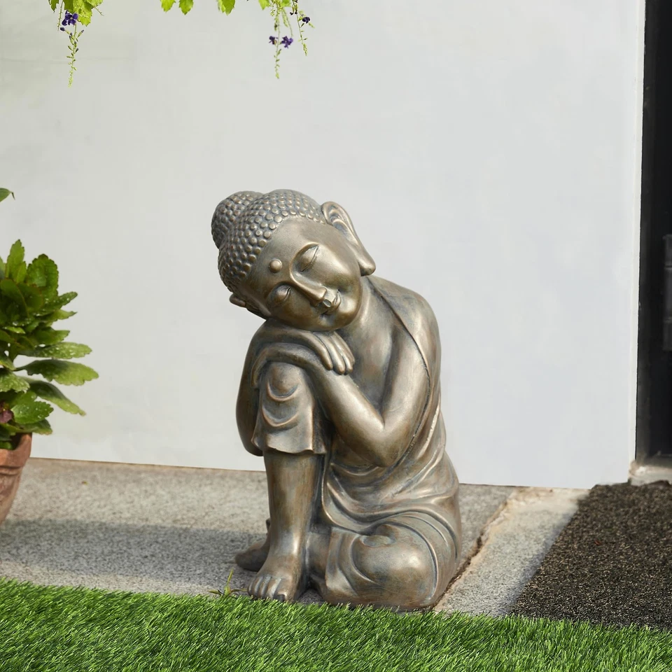 Estatua de jardín de Buda en reposo de bronce sintético MGO escultura de interior y exterior dec... Foto 2 de 4