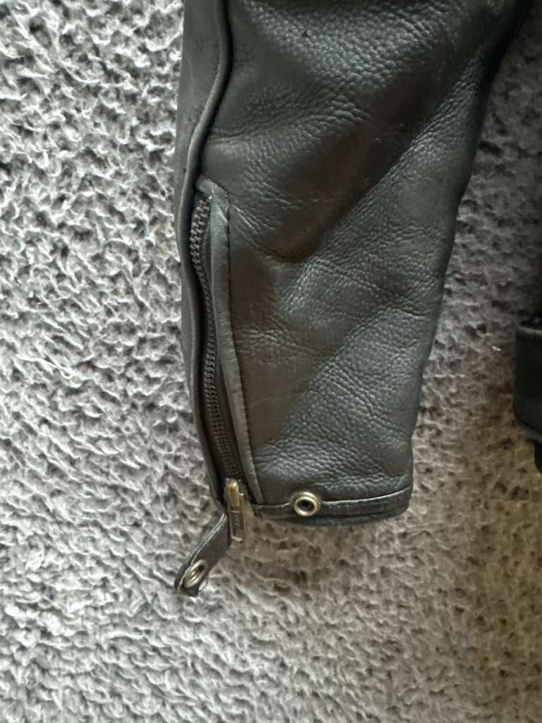Genuine Leather Collared Full Zip Motorcycle Bike… - image 11
