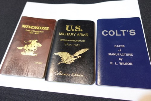 Colts Dates of MFG Winchester dates of MFG, US Military arms dates of MFG, books