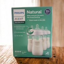Philips Avent Natural Glass Baby Bottle Response Newborn - 8oz 4 PACK 