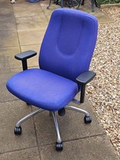 Boss Design Blue Ergonomic Office Chair Adjustable Arms Swivel Aluminium Base