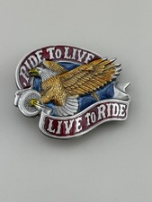 Ride to Live Live to Ride Eagle Belt Buckle Serial Numbered 1982