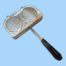 Vintage SEFAMA French Shell Sandwich Maker Waffle Panini Iron - Made in France