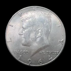 1964 Kennedy Half Dollar 90% Silver Coin Almost Uncirculated AU High Luster 50c