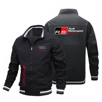 Audi 2026 spring and autumn zipper jackets, casual sport jackets with side